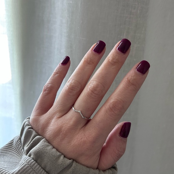 Bony Levy 14K White Gold V-Shaped Ring with Pavé Diamonds - Picture 5 of 6